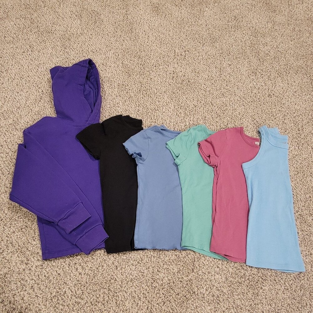 Girl's Bundle of 6 Solid Tops